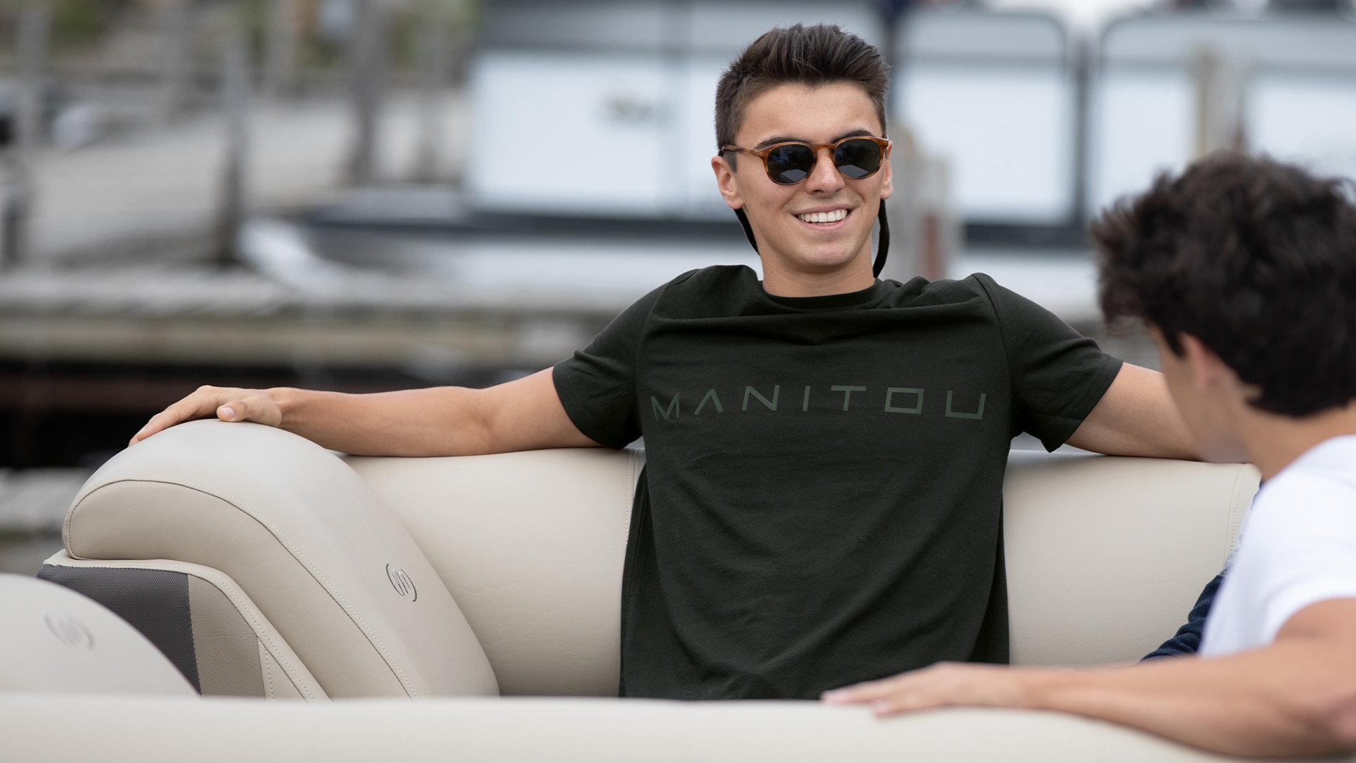 Passenger wearing a new Manitou branded shirt